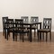 Baxton Studio Cherese Modern and Contemporary Sand Fabric and Dark Brown Finished Wood 7-Piece Dining Set 174-10539-10519-Zoro - alternate 5